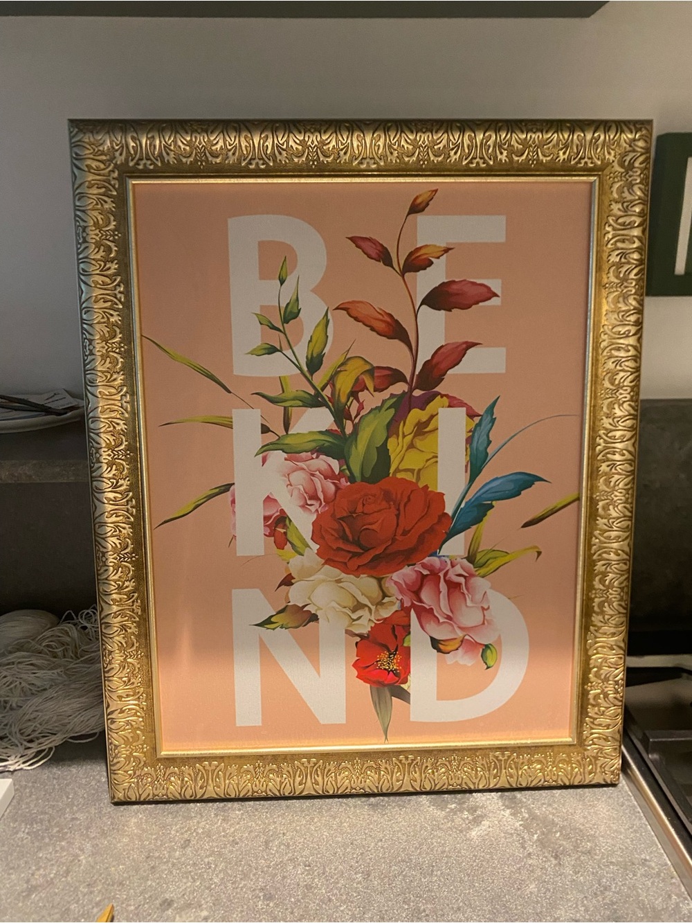 16" x 20" Be Kind Flowers Framed Wall Canvas Art - Opalhouse